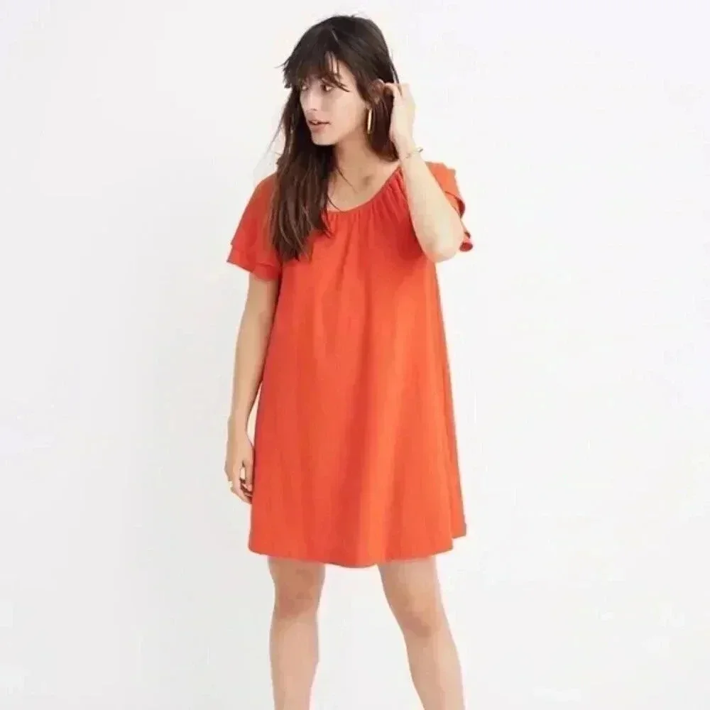 Madewell bright red mini dress Large